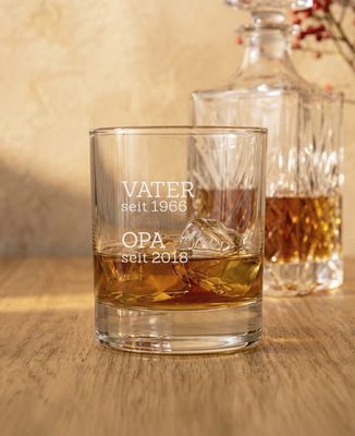 Whiskyglas Papa und Opa seit Datum eingraviert - Aperitif, Geschenk Opa, Hochzeit