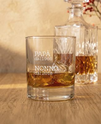Bicchiere da whisky Papà e nonno dalla data incisa - Aperitivo, Regali per il nonno, Matrimonio
