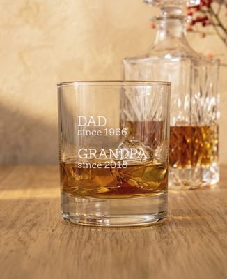 Whisky glass Dad and Grandpa since engraved date - Aperitif, Papy's gift, Wedding