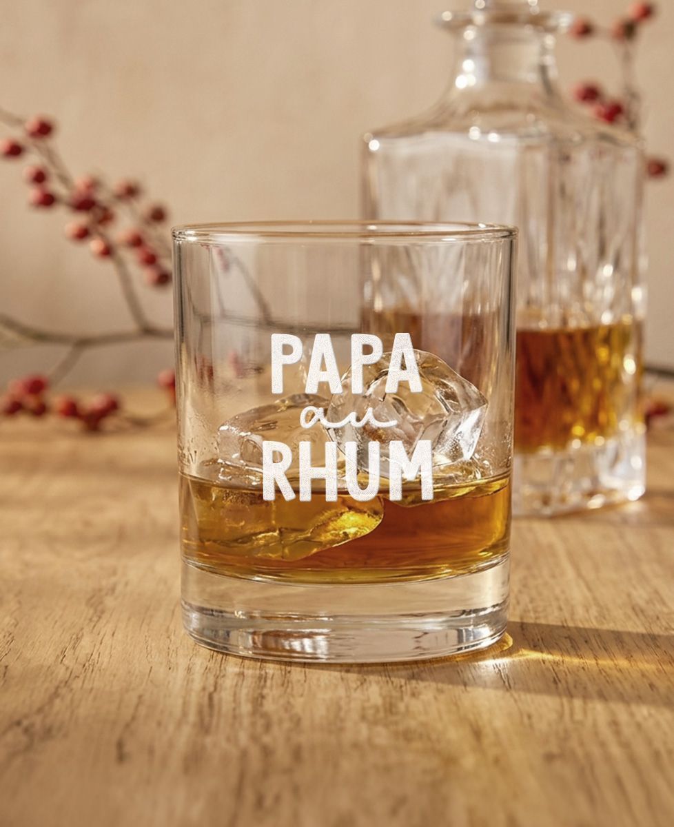 Verre à whisky Papa au rhum (gravé) - Apéro, Mariage