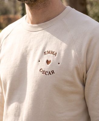 Sweatshirt Mann Personalisierte Vornamen der Kinder und Herzen - Papa-Geschenke, Geschenke Mama, Werdende Mutter/Vater