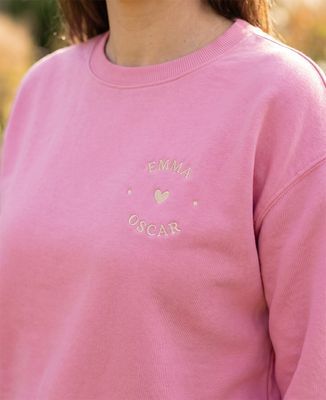 Sweatshirt Frau Personalisierte Vornamen der Kinder und Herzen - Papa-Geschenke, Geschenke Mama, Werdende Mutter/Vater