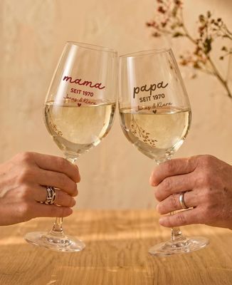 Weinglas Mutter seit Datum und Vorname der Kinder - Aperitif, Hochzeit
