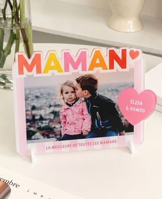 Cadre plexiglass 3D Photo maman personnalisé - Cadeaux Maman, Future Maman