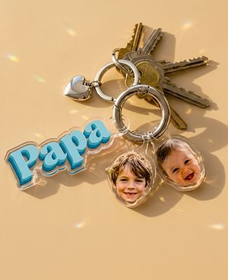 Schlüsselanhänger Papa und Gesicht der Kinder - Papa-Geschenke