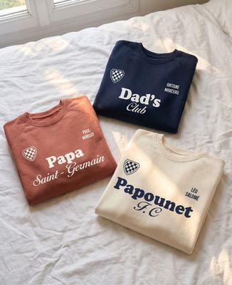 Sweatshirt homme Dad's club avec prénoms des enfants sur le coeur - Sport, Cadeaux Papa, Football