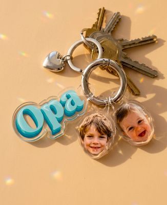 Schlüsselanhänger Opa und Gesicht der Kinder - Geschenk Opa