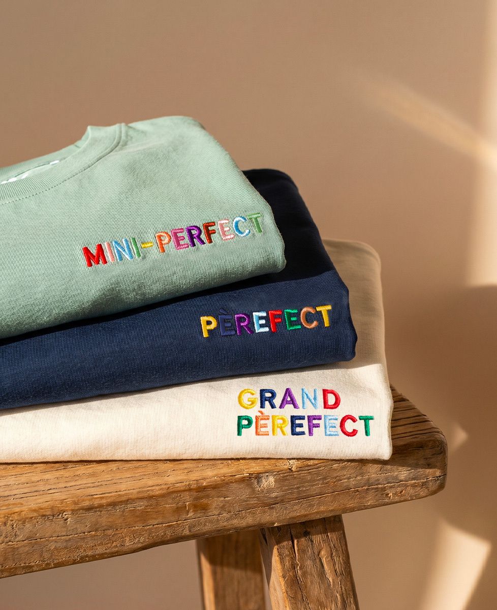 Coffret Trio t-shirts - Grand Père-Fect + Père-fect + Mini Perfect - Cadeaux Papa, Cadeaux Papy