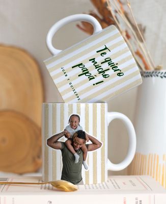 Taza Rayas texto y foto personalizados - Regalos para papá