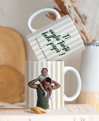 Tazza Strisce testo e foto personalizzati - Regali per papà