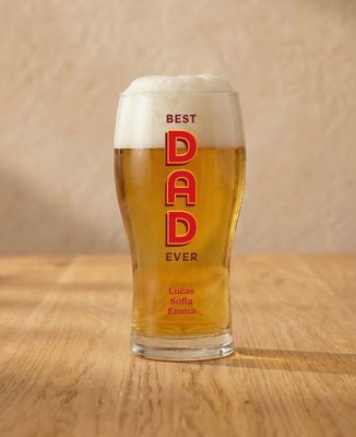 Beer glass Best dad ever and personalized first names - Gifts for Dad, Aperitif, Wedding