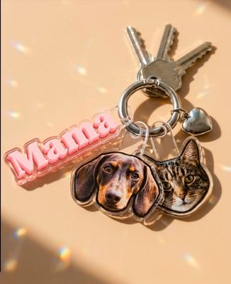 Mama und Gesicht der Tiere Schlüsselanhänger