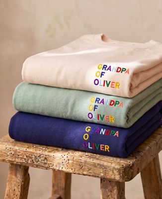 Men's T-Shirt Multicolored "Papy" Embroidered Name Tag - Papy's gift, Grandma's gifts