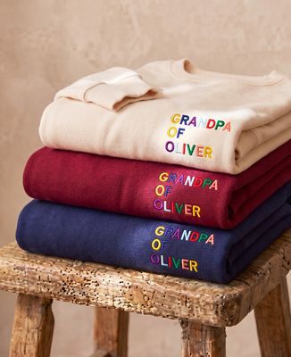 Men's sweatshirt Multicolored "Papy" Embroidered Name Tag - Papy's gift, Grandma's gifts