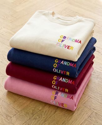 Women's sweatshirt Mamie de prénoms multicolore brodé - Papy's gift, Grandma's gifts