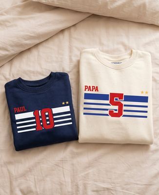 Sweats Papa/Mini Supporter France 2026 personnalisé