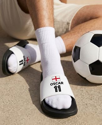 Tap shoes First name, number, and customizable flag - Sport, Gifts for Dad, Soccer