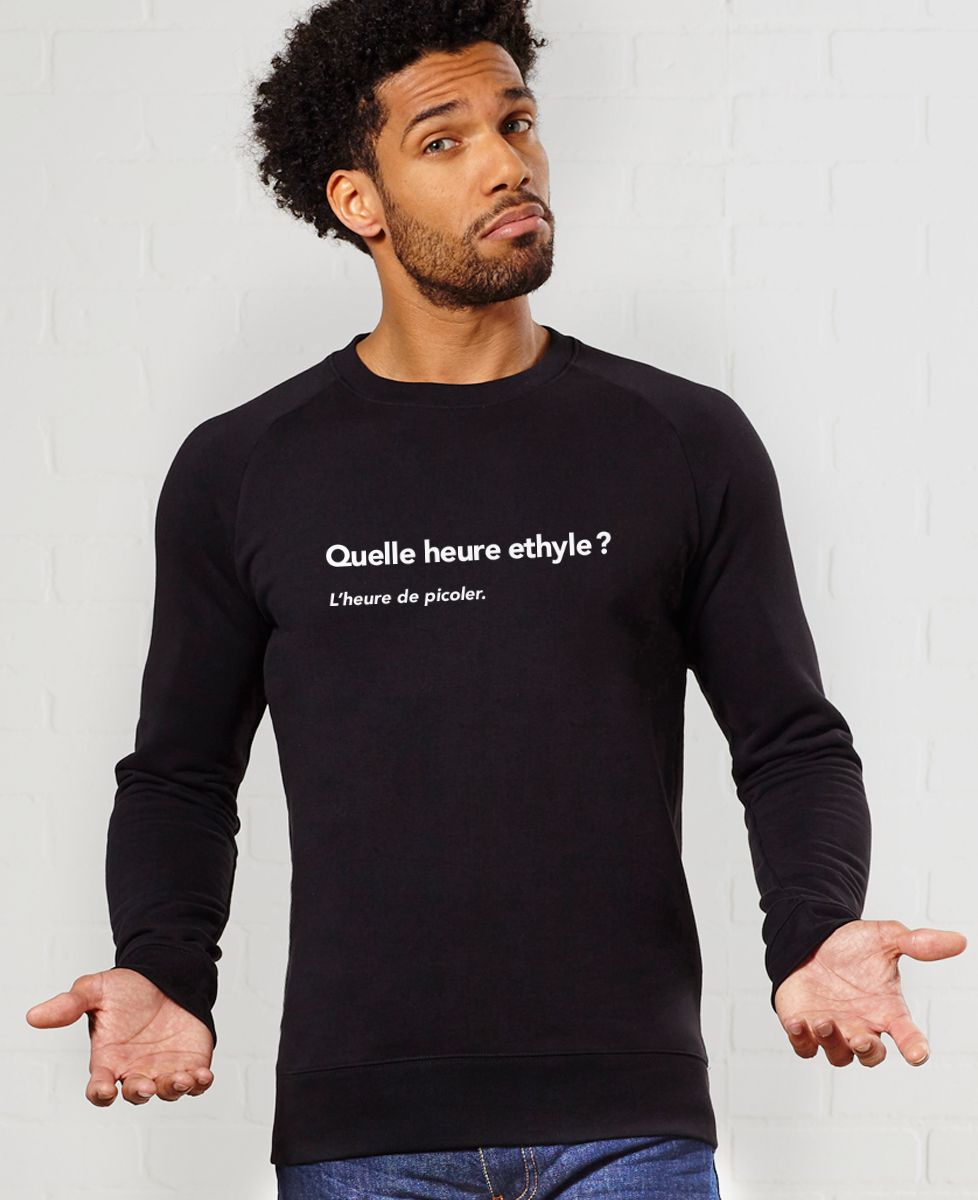 Sweatshirt homme Quelle heure ethyle ? - Apéro