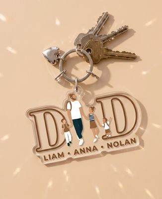 Portachiavi DAD illustrato e nomi dei bambini - Regali per papà, Aperitivo