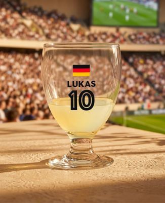 Likorglas Nachname, Vorname und individuell anpassbare Flagge - Sport, Papa-Geschenke, Aperitif, Fußball