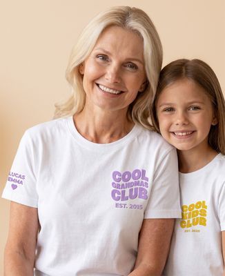 „Cool Grandmas“-Club und Vornamen auf dem Ärmel (Samt)