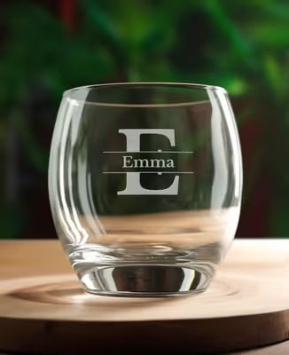 Wasserglas Individuell eingravierte Initiale und Vorname - Hochzeit