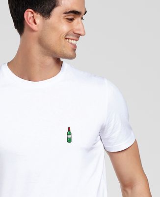 T-Shirt für Männer Weinflasche (bestickt) - Aperitif