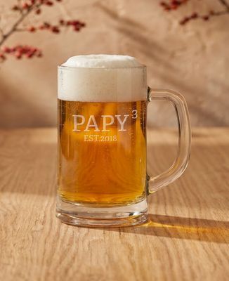 Chope de bière Papy exposant et année personnalisée - Apéro, Cadeaux Papy