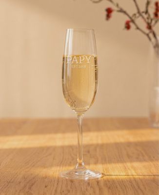 Flûte à champagne Papy exposant et année personnalisée - Cadeaux Papy, Mariage