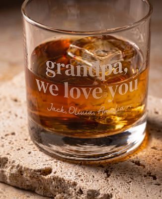 Whisky glass "Grandpa, we love you" and names engraved - Aperitif, Papy's gift, Wedding