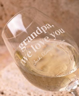 Wine glass "Grandpa, we love you" and names engraved - Aperitif, Papy's gift, Wedding