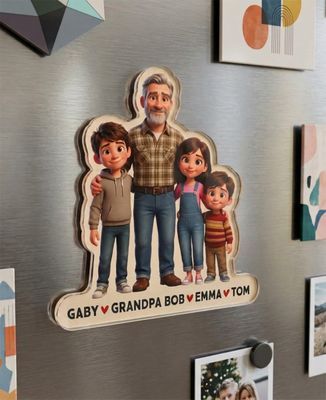 Magnet Grandpa and his grandchildren - Papy's gift