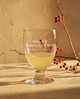 Likorglas „Opa, wir lieben dich“ und Vornamen eingraviert - Aperitif, Geschenk Opa