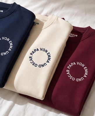 Sweatshirt Mann Papa mit kreisförmigen Vornamen - Papa-Geschenke, Geschenke Mama
