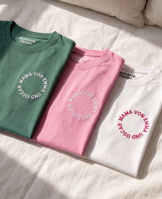T-Shirt Frau Mama mit kreisförmigen Vornamen - Papa-Geschenke, Geschenke Mama