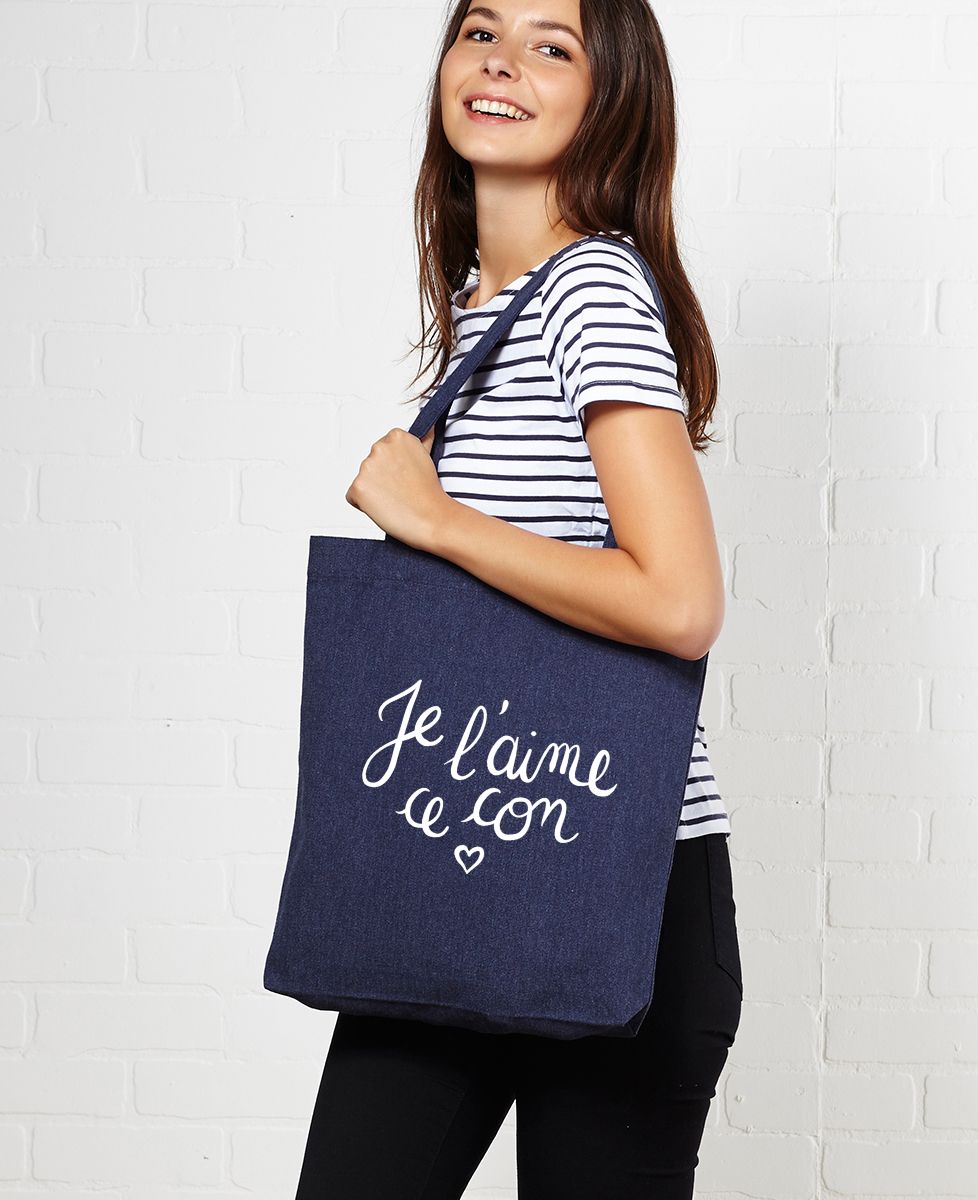 Tote bag Je l'aime ce con
