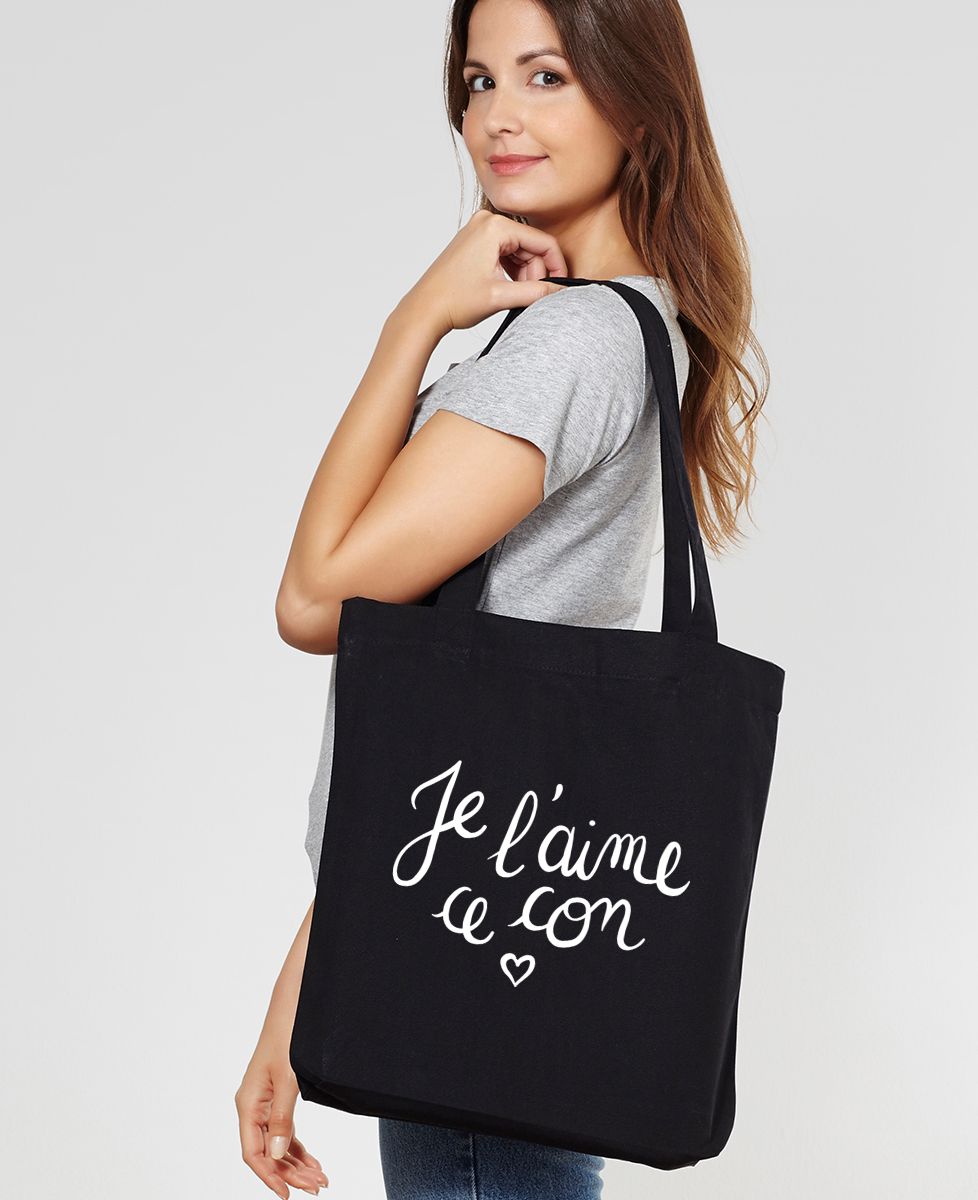 Tote bag Je l'aime ce con