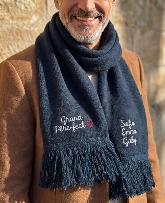 Echarpe Grand-père fect et prénoms brodés - Cadeaux Papy