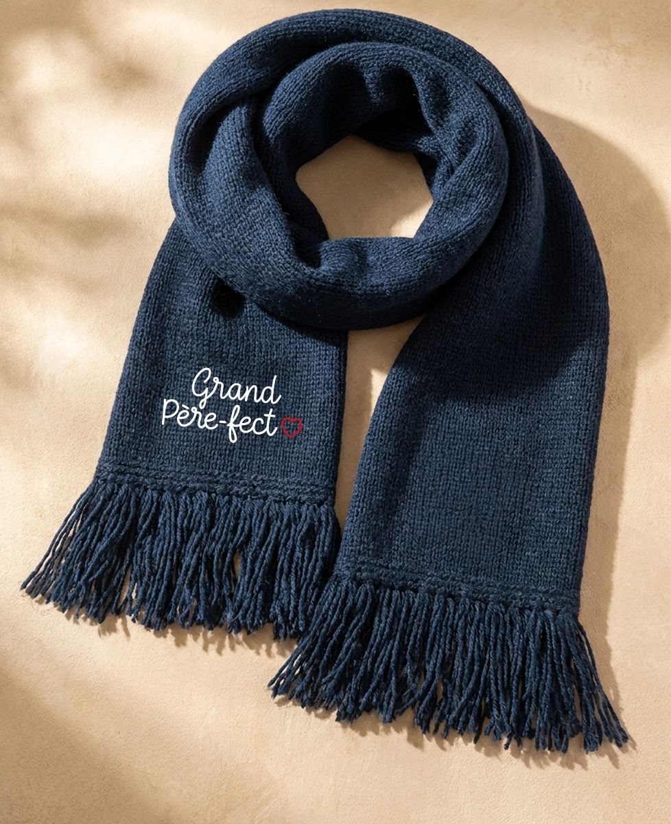 Echarpe Grand-père fect et prénoms brodés - Cadeaux Papy