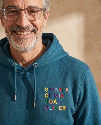 Men's hoodie Multicolored "Papy" Name Embroidery - Papy's gift, Grandma's gifts