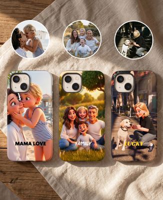 Smartphone case 3D Animated Portrait from Your Photo - Gifts for Dad, Mom's gifts, Papy's gift, Grandma's gifts, Couple gifts