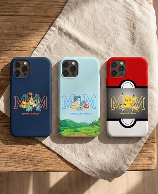 Smartphone-Hülle MOM und ihre kleinen Monster und Vornamen - Geschenke Mama, Werdende Mutter/Vater