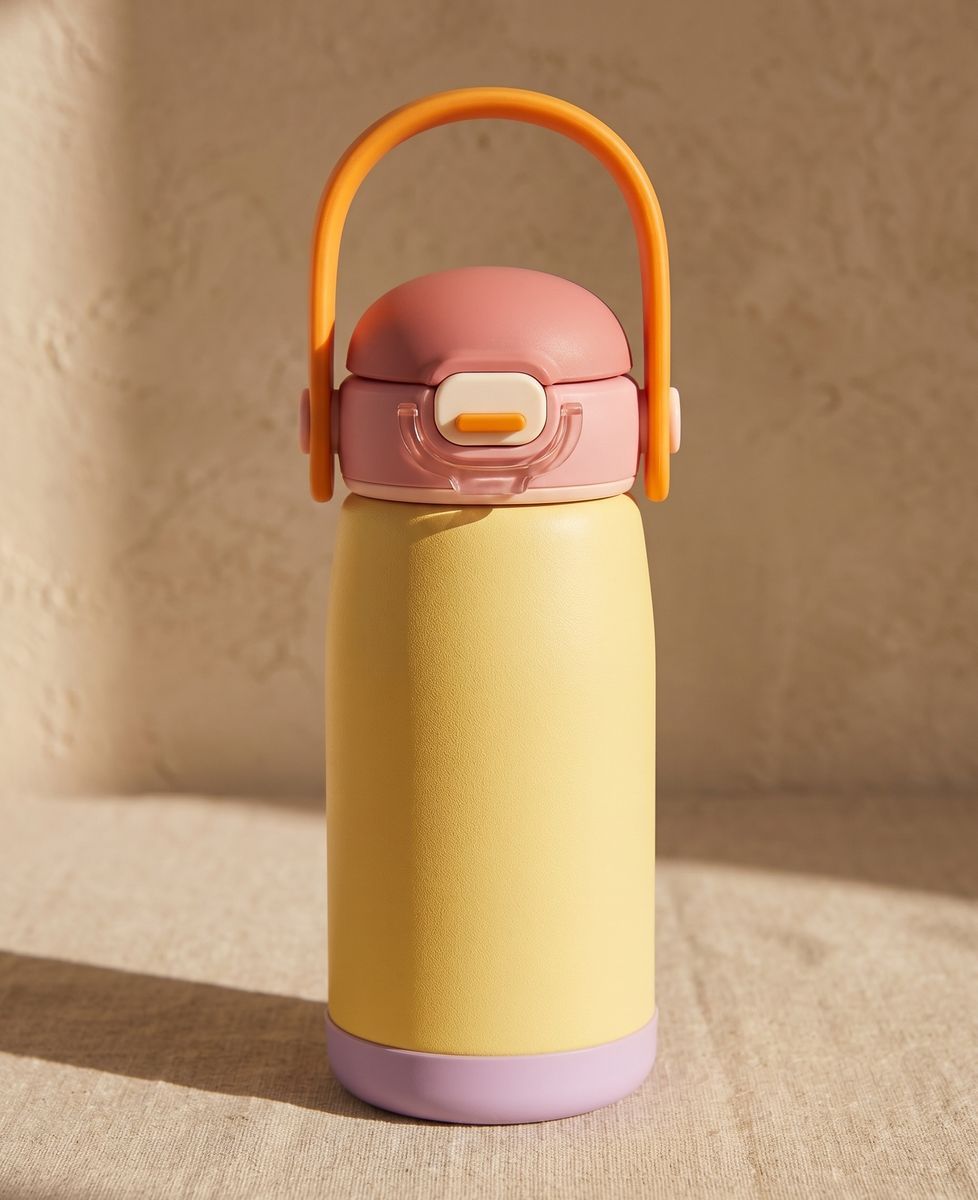Drinkfles voor kinderen Gezicht in 3D-animatie en gepersonaliseerde voornaam
