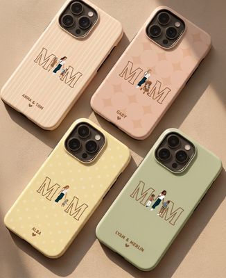Funda para teléfono MOM ilustrado y los nombres de los niños - Regalos para mamá, Futura mamá/papá