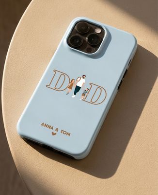 Smartphone case Illustrated DAD and the children's first names - Gifts for Dad