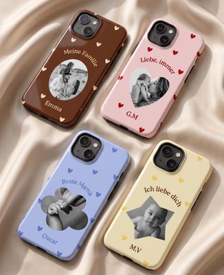 Smartphone-Hülle Kleine Herzen, individuelles Foto und individueller Text - Geschenke Mama, Geschenke für Paare