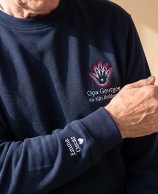 Heren sweatshirt Opa: afdrukken en voornamen van de kleinkinderen, geborduurd - Opa's geschenk