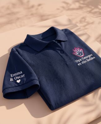 Mannen polo Opa: afdrukken en voornamen van de kleinkinderen, geborduurd - Opa's geschenk