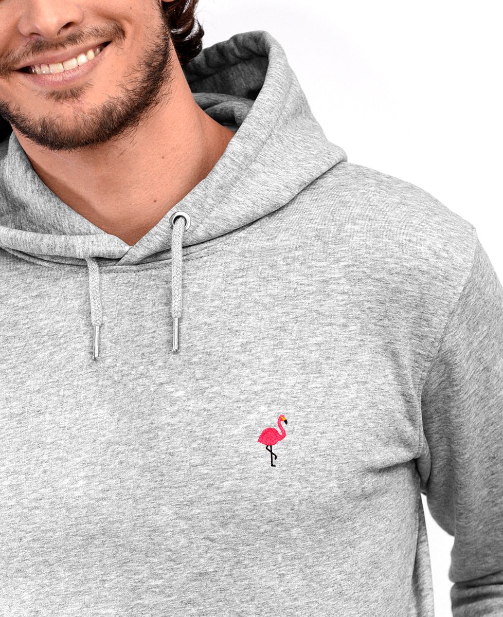 Hoodie Männer Flamingo (bestickt) - Tiere