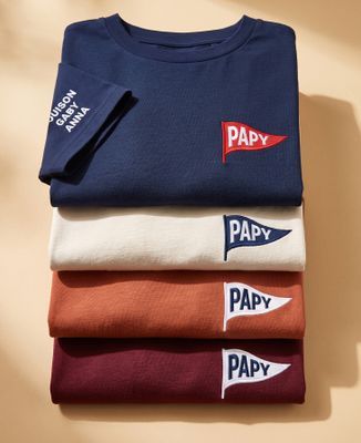 T-shirt homme Papy drapeau avec prénoms sur la manche - Cadeaux Papy